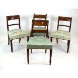 *Note amended description A pair of 19th century mahogany bar back dining chairs with fully