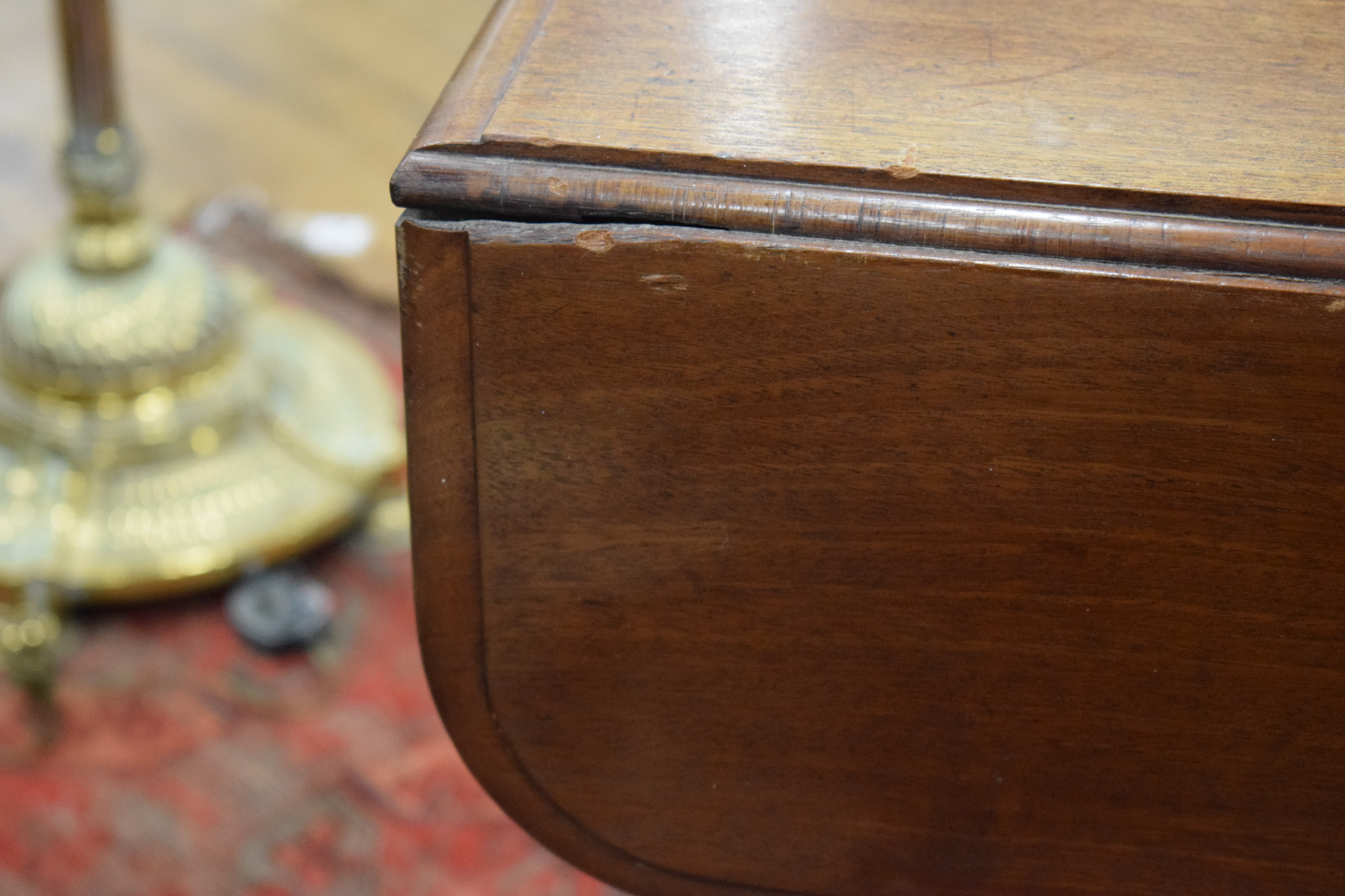 A Victorian mahogany Pembroke table with true and dummy drawers on a tripod base, d. - Image 7 of 14