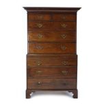 A George III mahogany chest on chest,