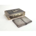 A silver engine turned cigarette case, maker RP, Birmingham 1939, 6 ozs,