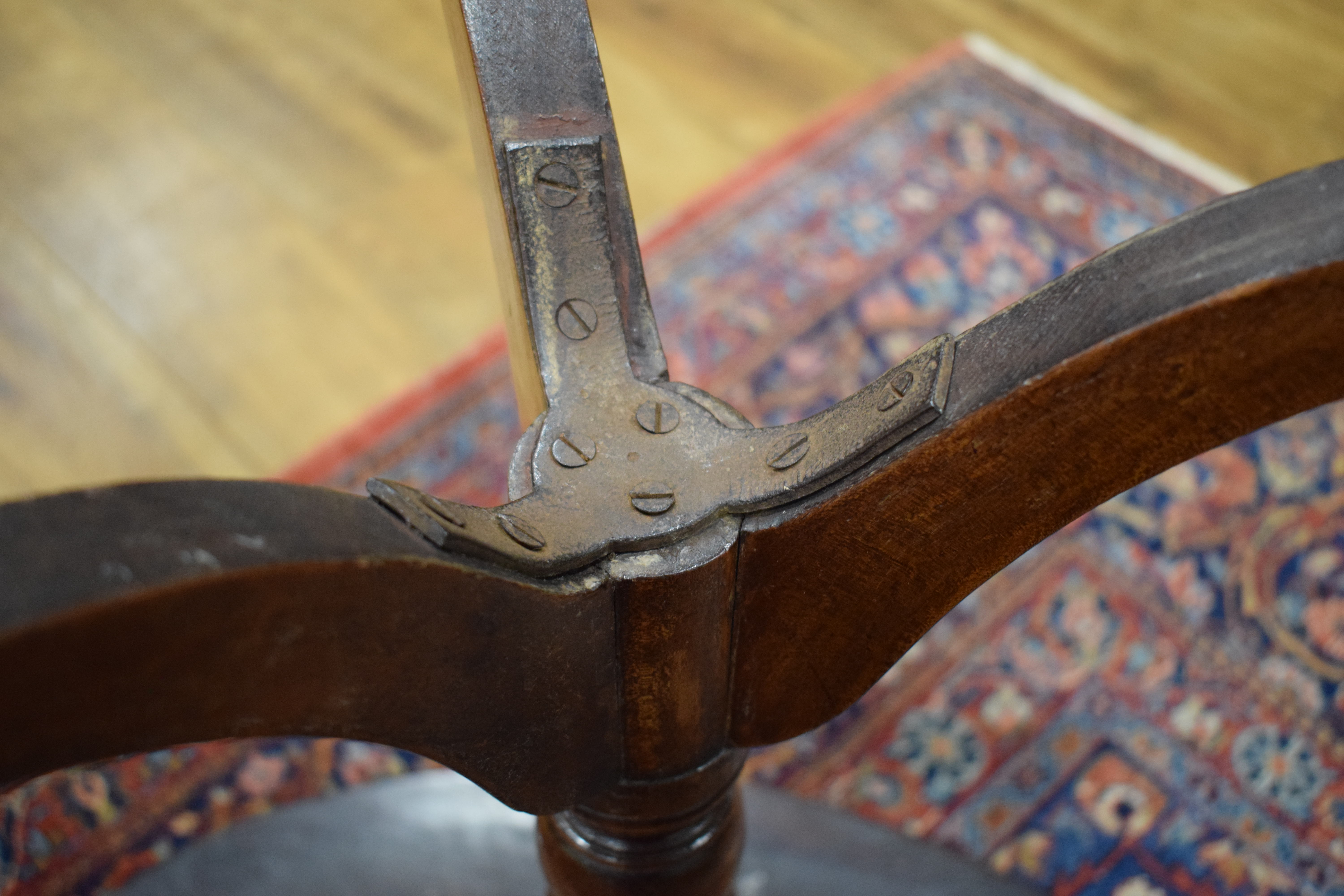 A 19th century mahogany tripod wine table with oval surface on a fixed base, w. 71. - Image 2 of 10