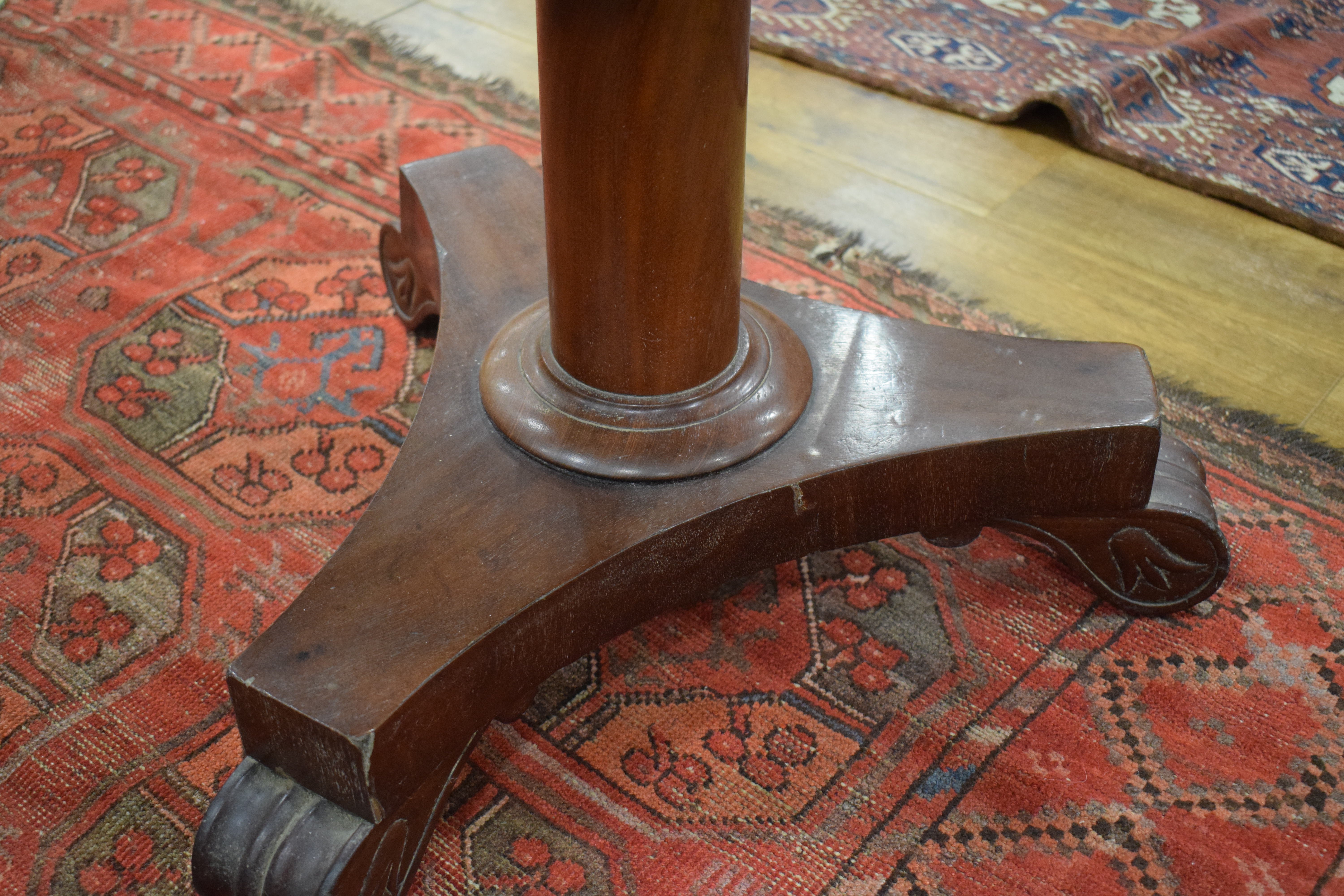 A Victorian mahogany Pembroke table with true and dummy drawers on a tripod base, d. - Image 5 of 14