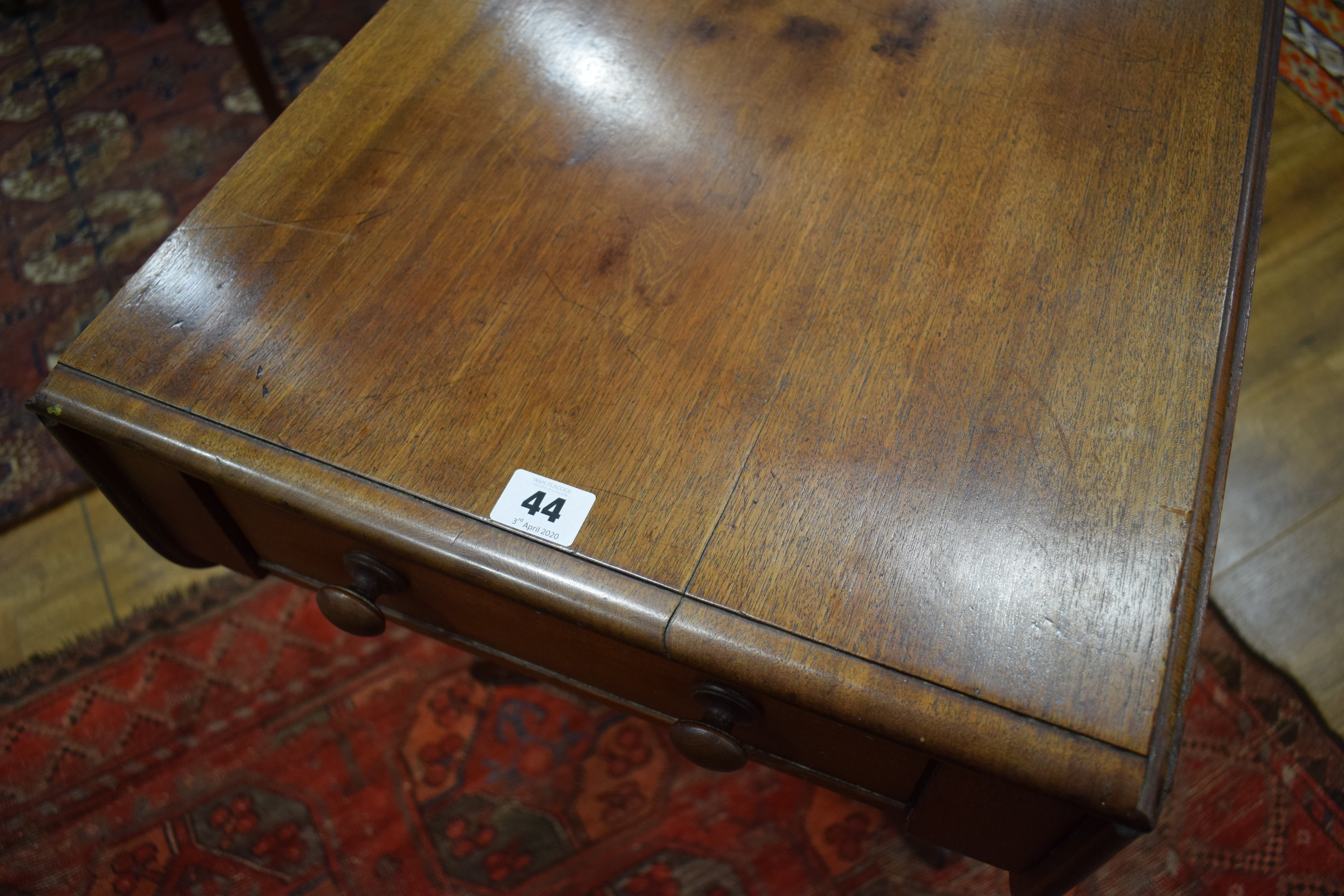 A Victorian mahogany Pembroke table with true and dummy drawers on a tripod base, d. - Image 11 of 14