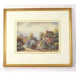 Joan Molyneux Stannard (1903-1942), A summer garden, signed, watercolour,