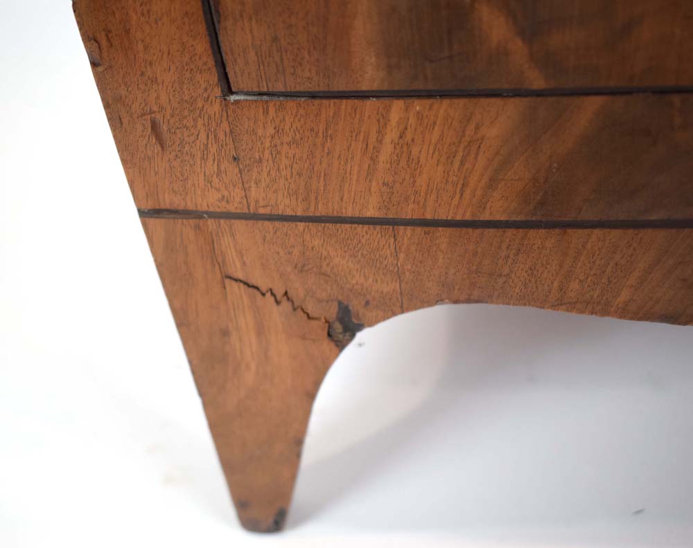 A 19th century mahogany and strung commode of typical form, w. - Image 2 of 2