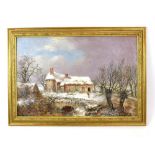 W.. Stone (19th century), A farmstead under snow, signed and dated 1879, oil on canvas, 49.
