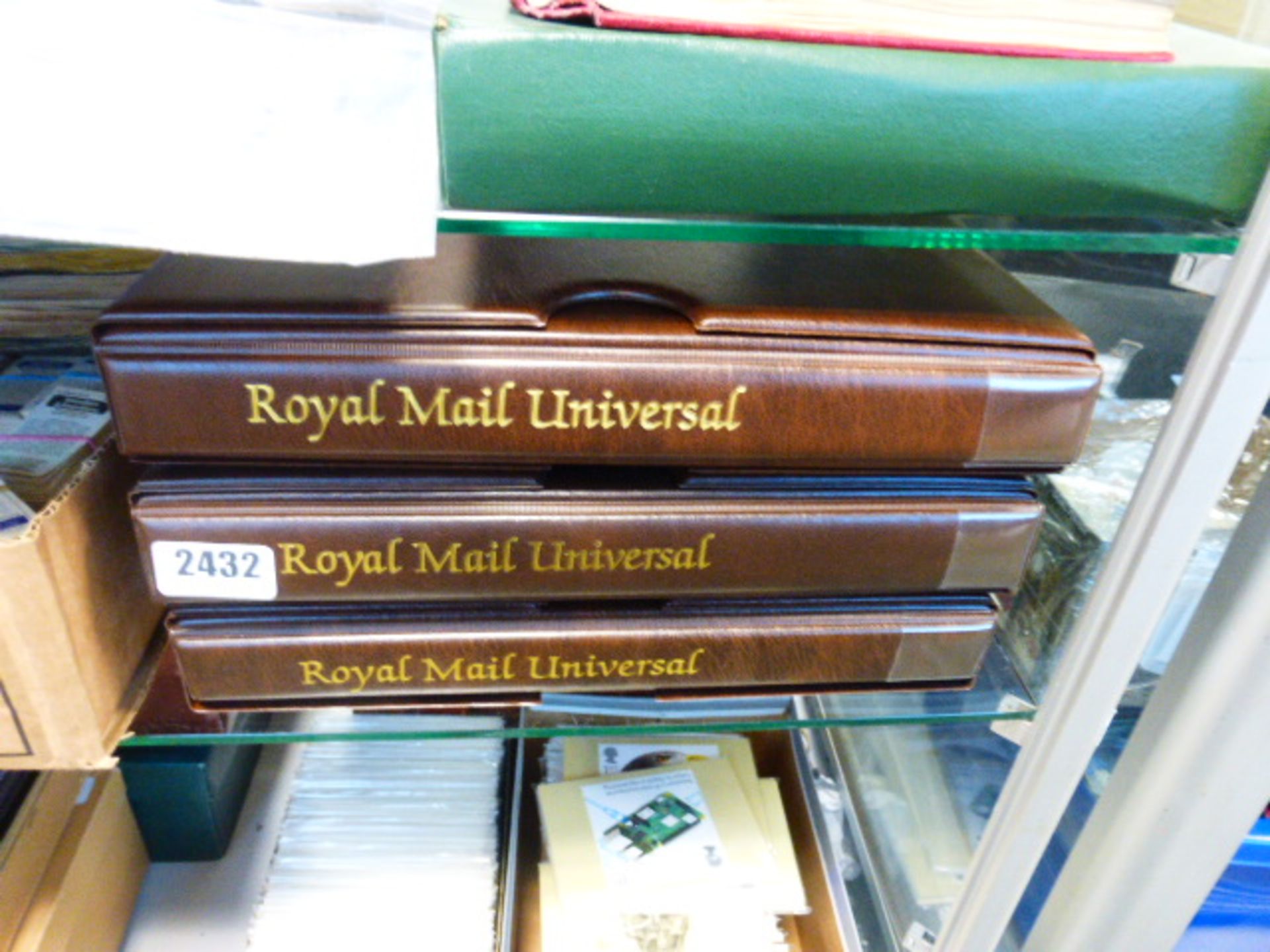 Royal Mail universal stamp album binders with contents