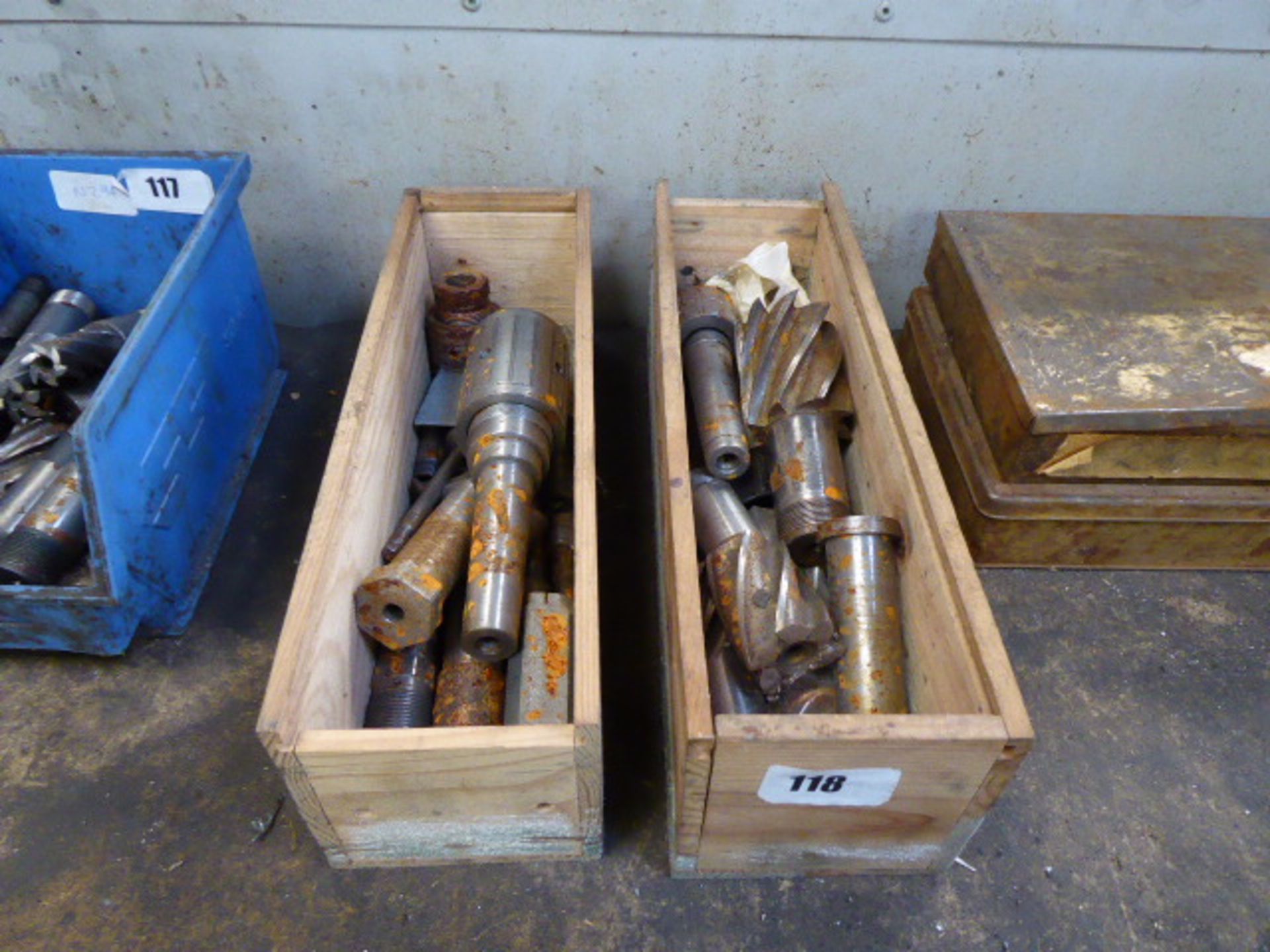 (210) 2 small wooden boxes of milling tooling