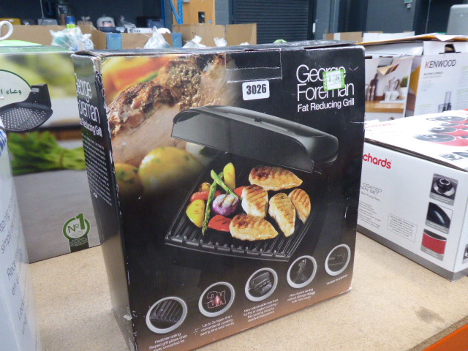 Boxed George Foreman fat reducing grill