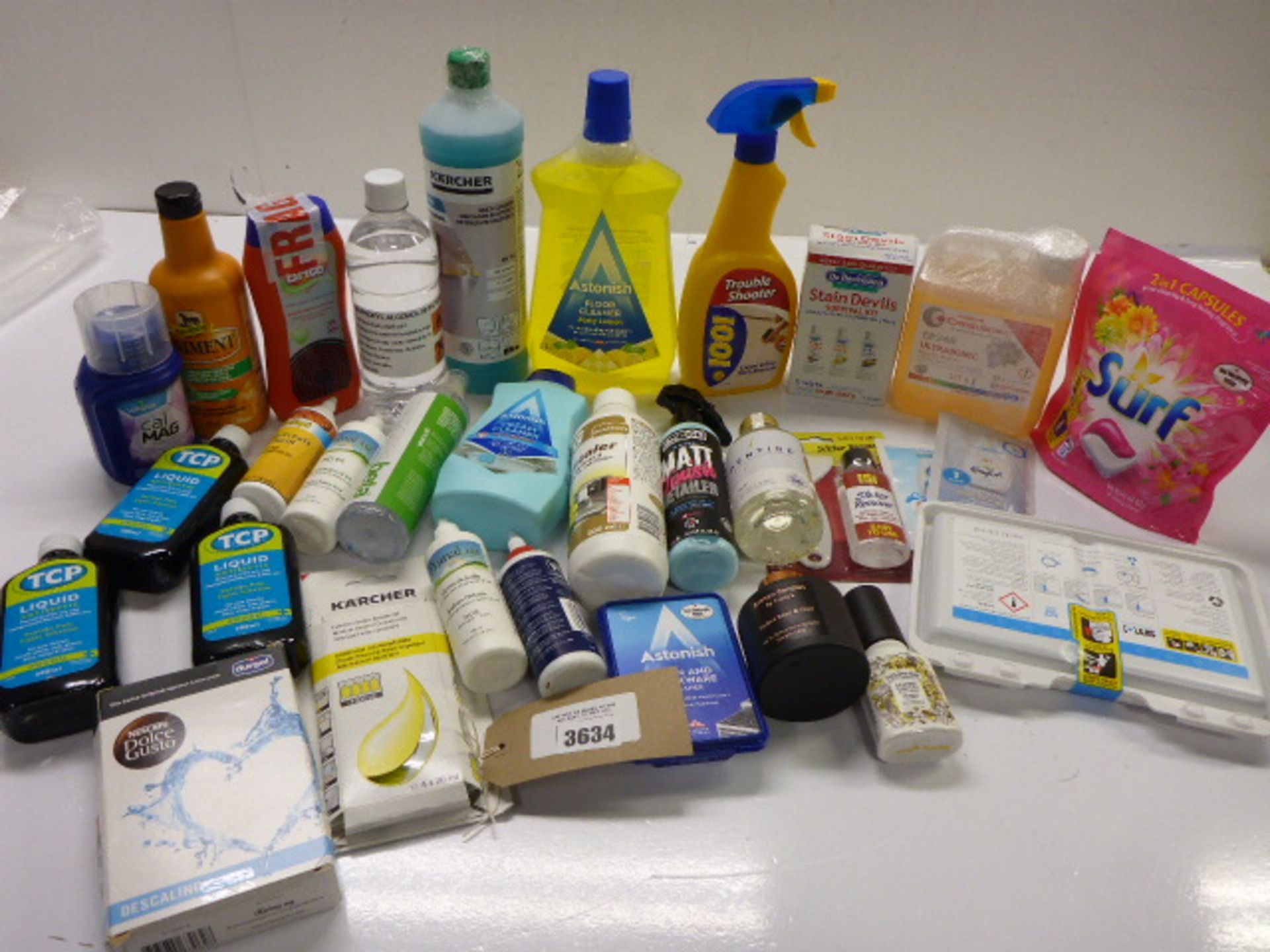 Selection of household cleaning products