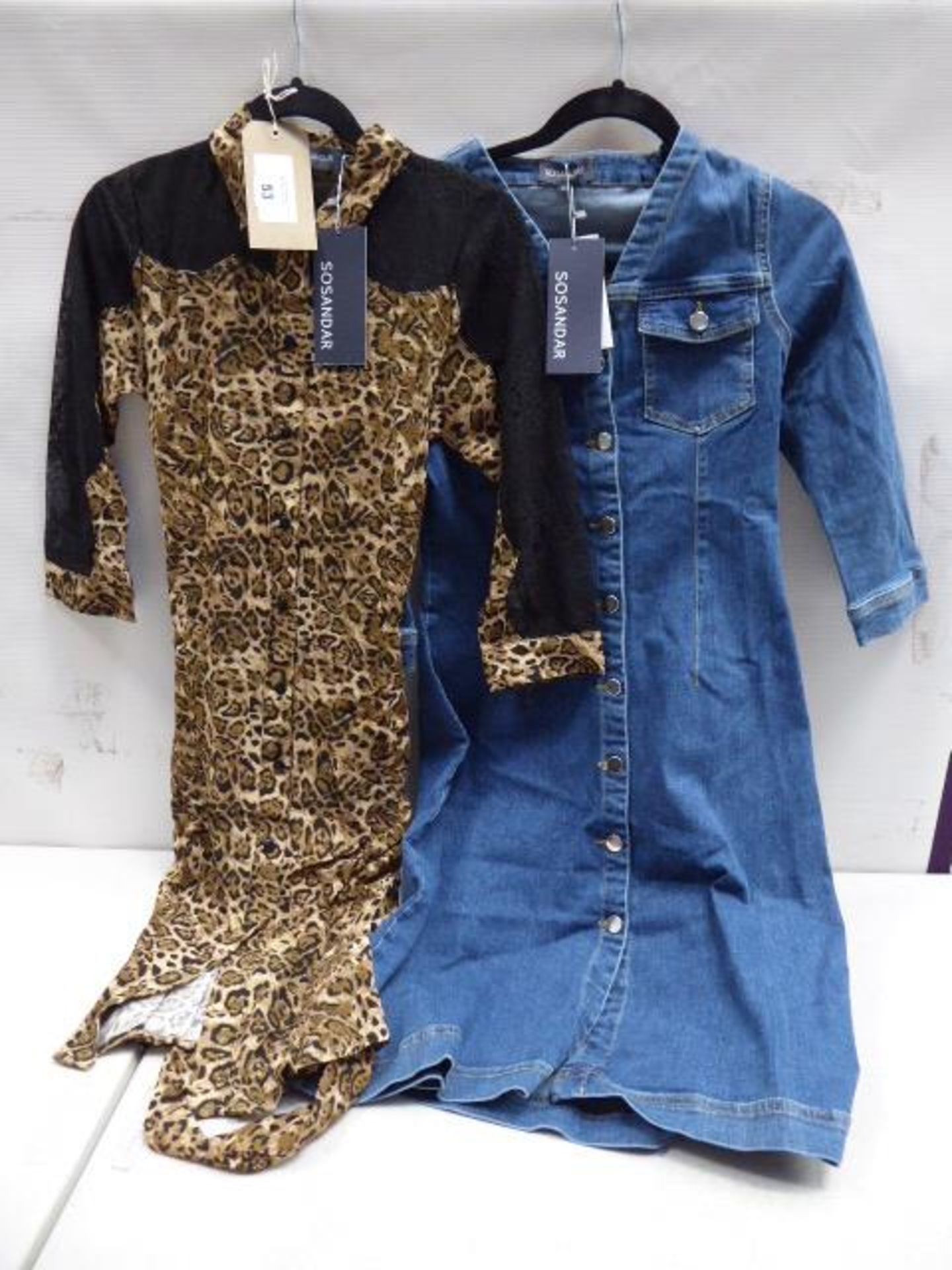 Sosandar belted shirt dress size 10 and Sosandar denim dress size 10