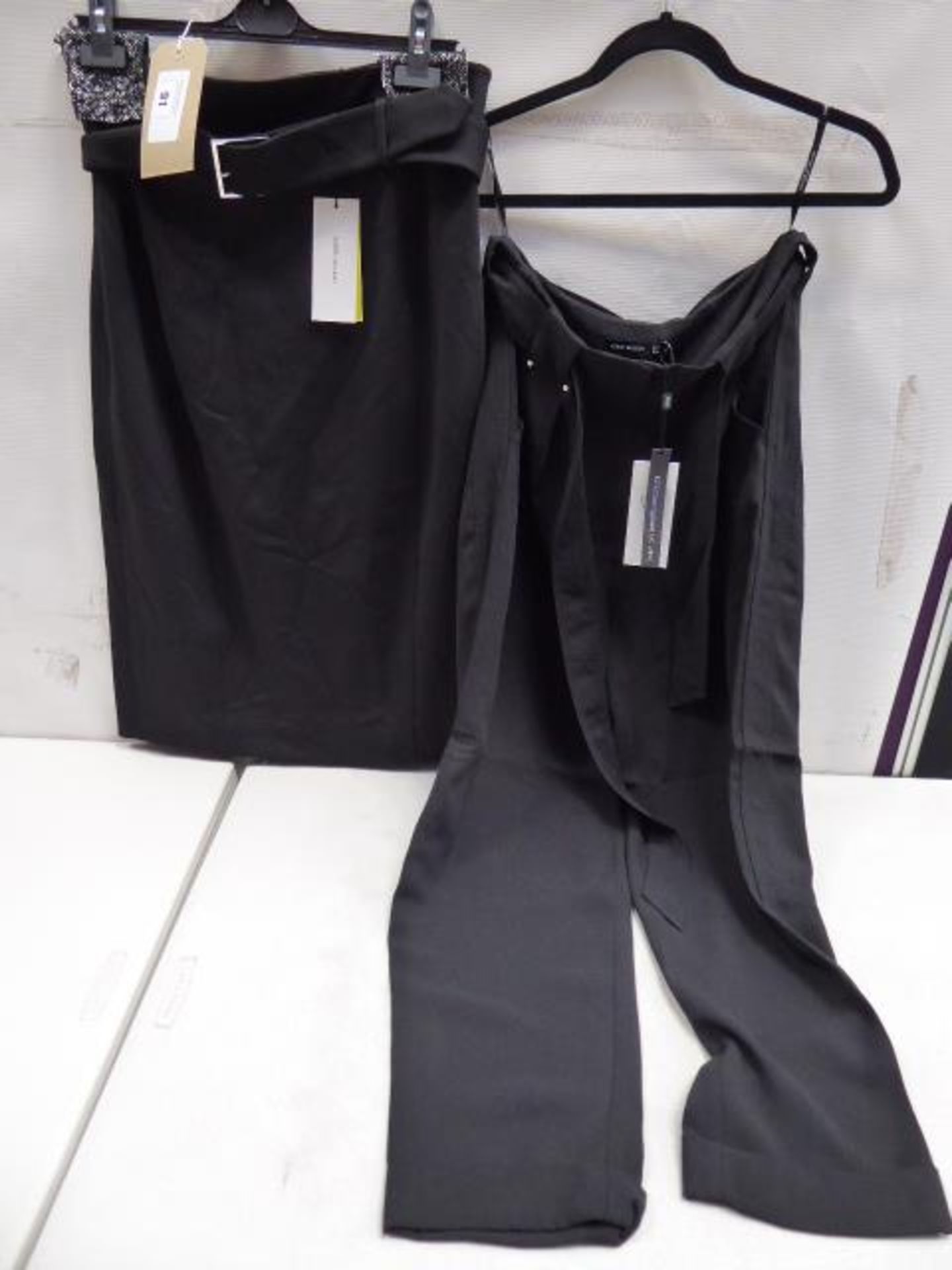 Karen Millen black pencil skirt size 14 and Karen Millen black utility trouser size 12