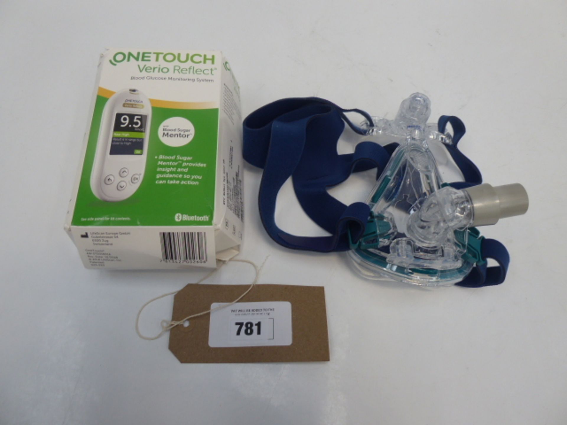 ResMed Mirage Quattro CPAP mask and OneTouch Verio Reflect