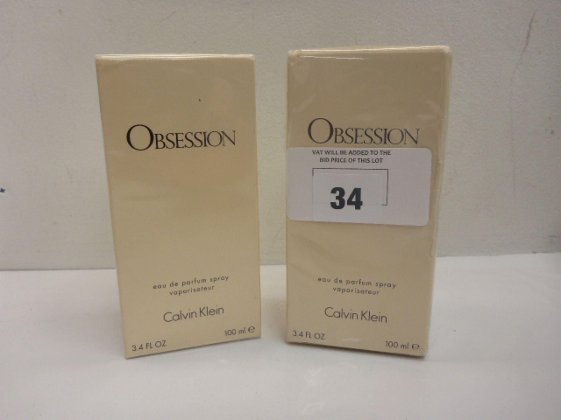 2 x Calvin Klein Obsession eau de parfum 100ml