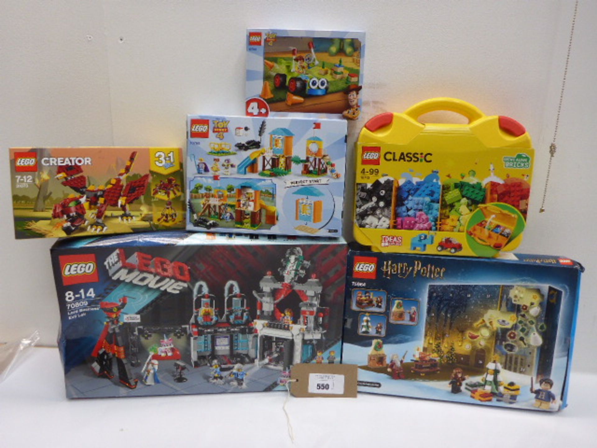 6 x Lego construction kits comprising The Lego Movie, Toys Story 4, Classic, Creator & Harry Potter