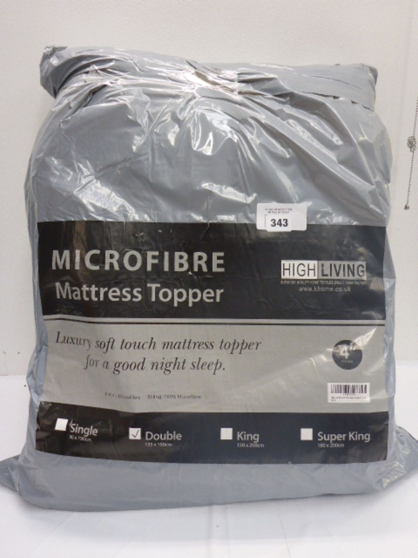 High Living 4'' double microfibre mattress topper