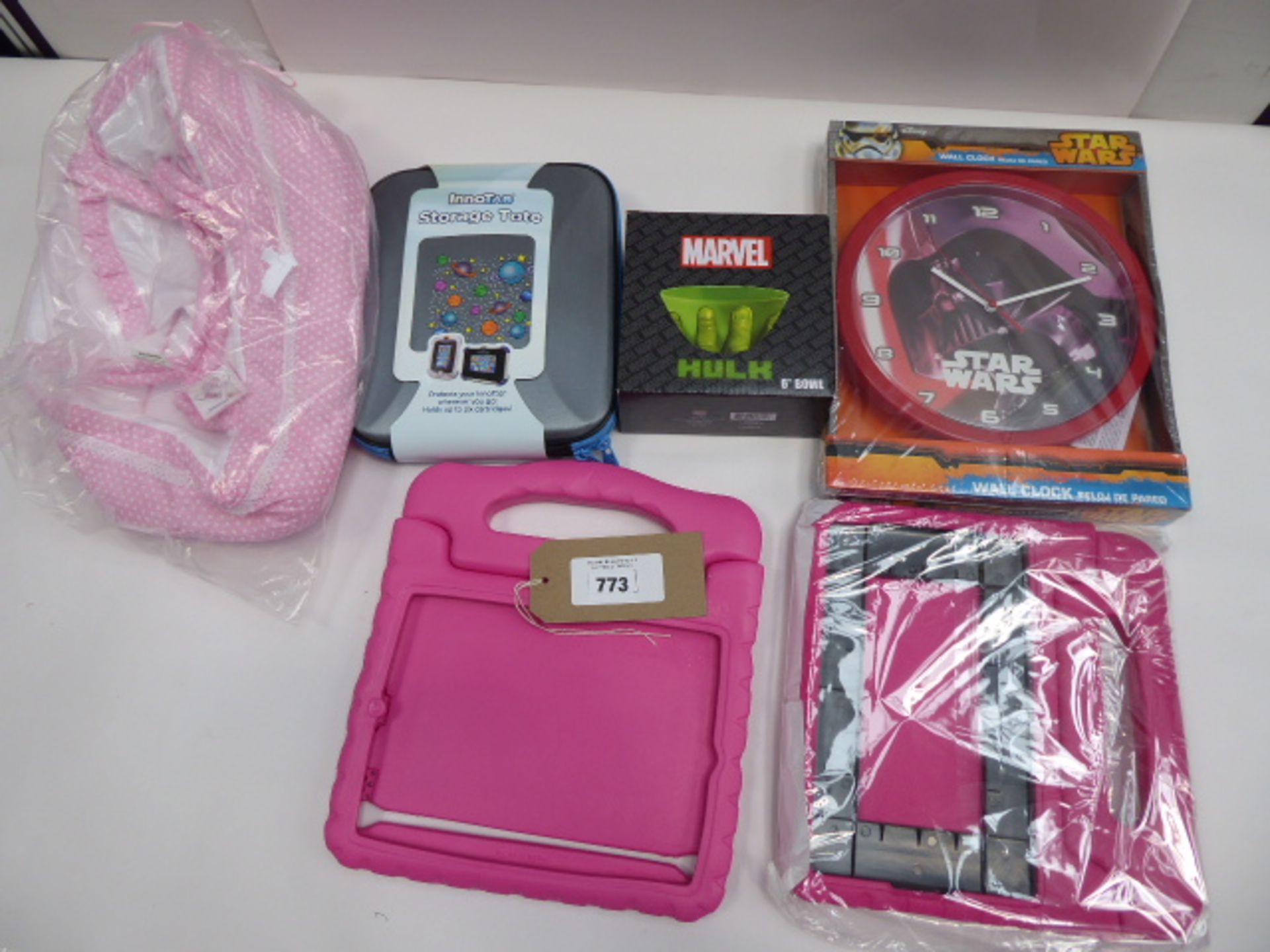 Star Wars clock, Marvel 'Hulk' bowel, kids tablet cases and dolls bed