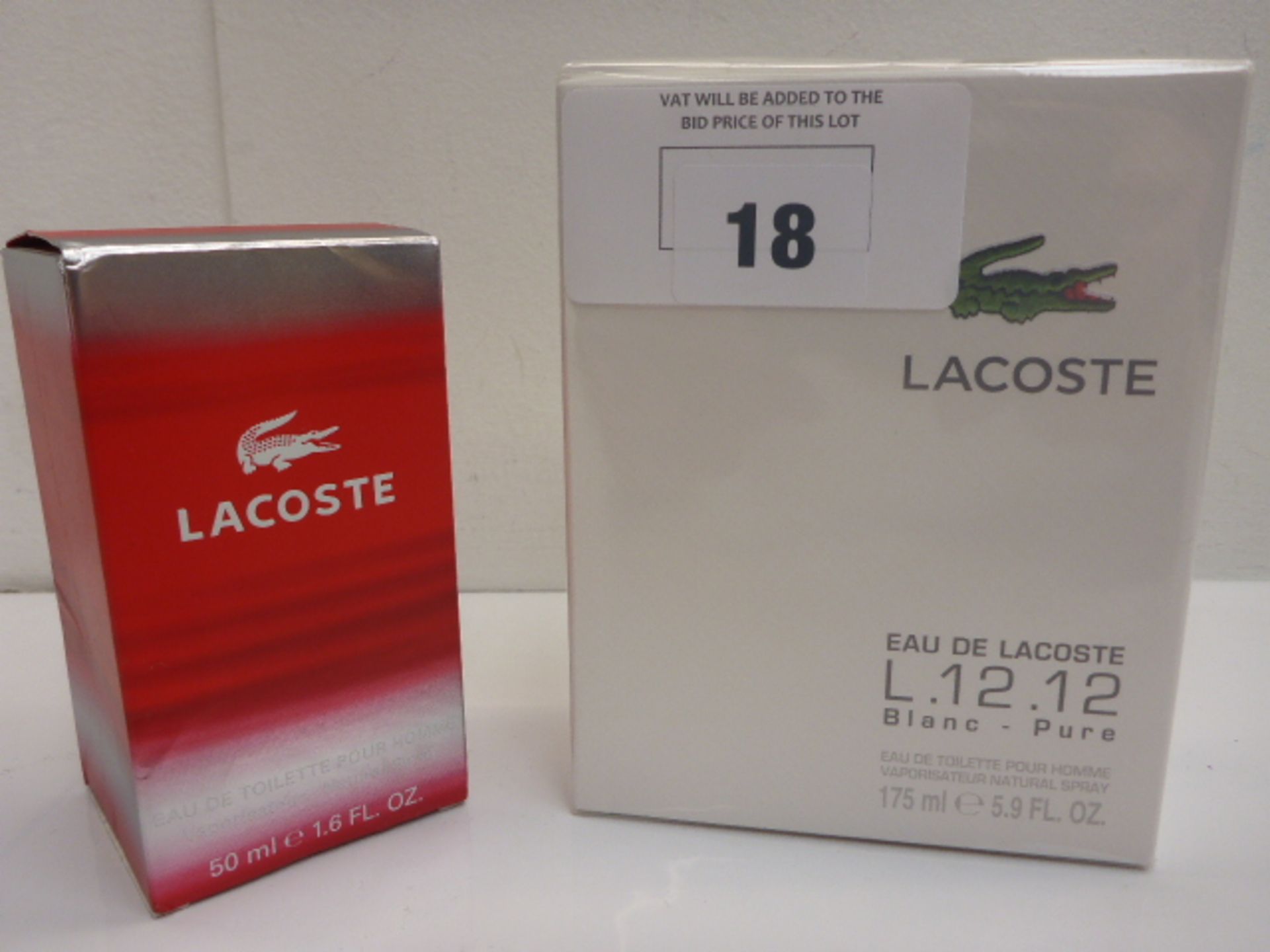 Lacoste eau de toilette : L.12.12 Blanc - Pure 175ml & Lacoste pour homme 50ml