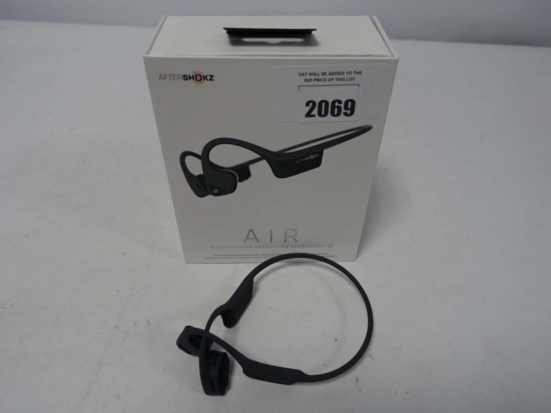 Aftershokx Air Bone conduction headset boxed.