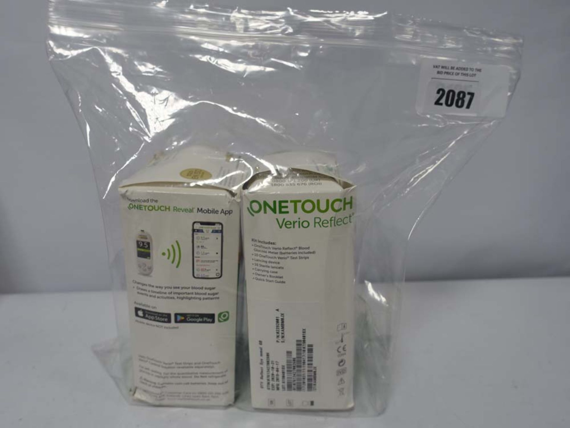 2125 Two onetouch verio blood sugar monitors boxed.