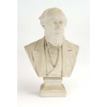 After Sir Thomas Brock, a parianware bust modelled as 'Sir Isaac Pitman', h.