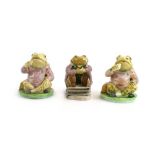 Three Beswick Beatrix Potter figures comprising: Mr Jackson, Mr Jeremy Fisher and Jeremy Fisher,