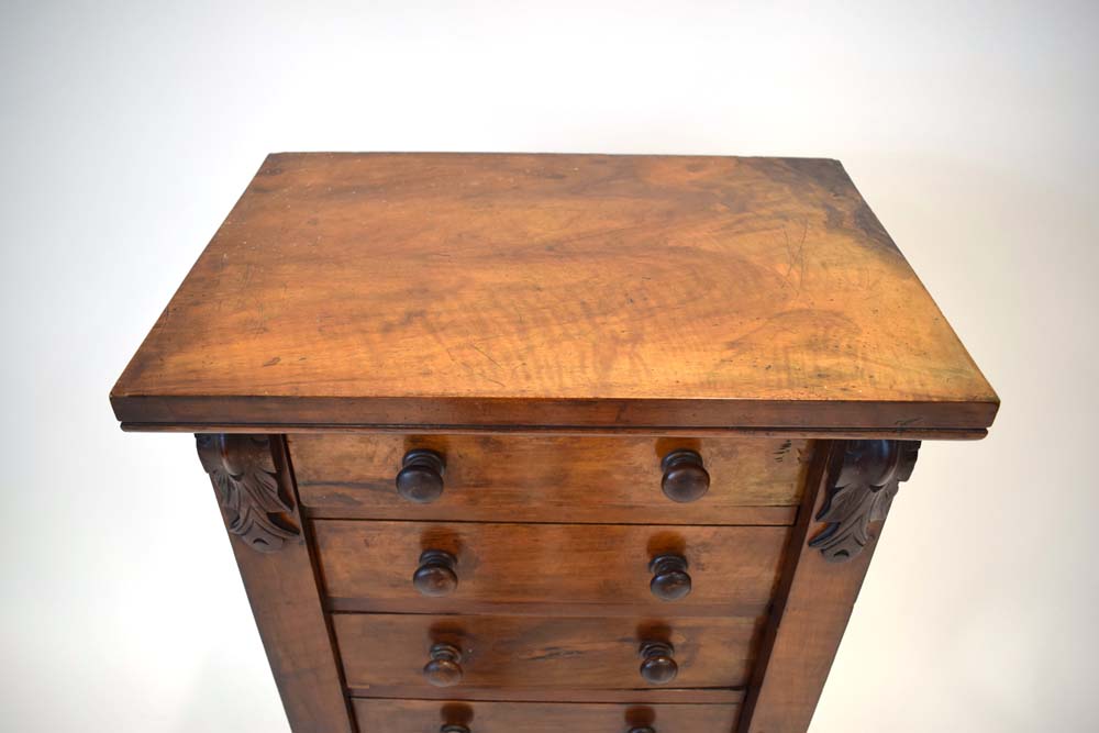 A Victorian walnut 'Wellington' chest, the seven graduated drawers flanked by a pair of columns, - Image 8 of 23