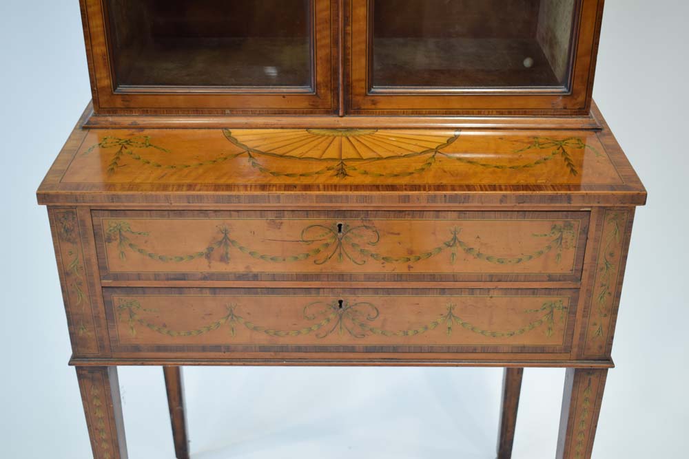A late 19th century Sheraton Revival cabinet on stand by Edwards & Roberts, - Image 4 of 31