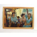 Sylvia Molloy (1914-2008), 'Boat Trip to Norwich', signed, oil on canvas,