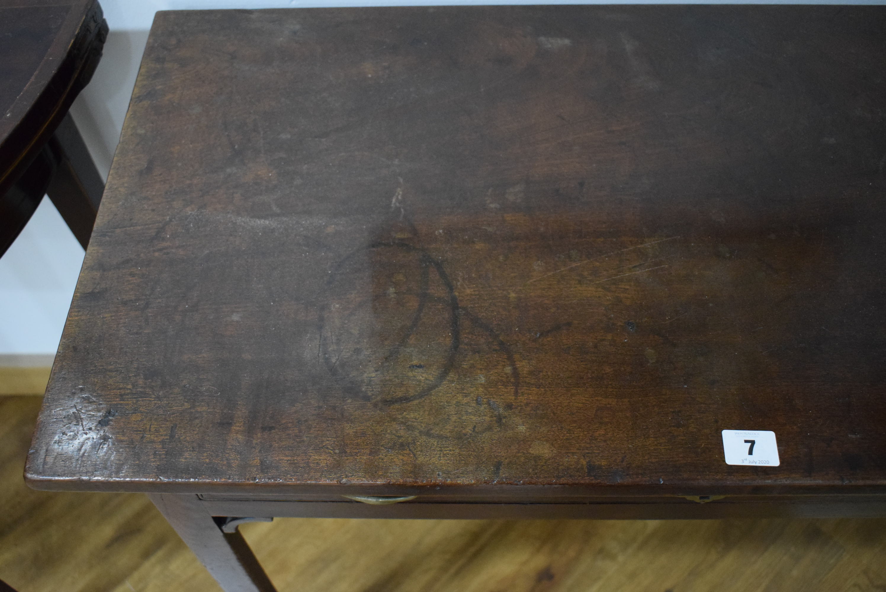 An 18th century Cuban mahogany side/tea table, the folding surface over a single frieze drawer, - Image 24 of 26