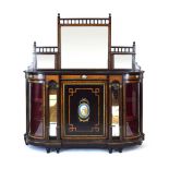 A Victorian ebonised, walnut crossbanded and gilt metal mounted credenza,