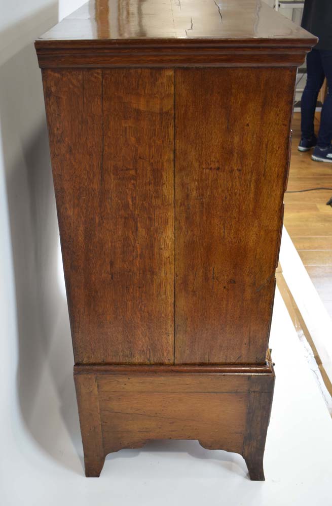 A George II walnut, oak and crossbanded chest on stand, - Image 7 of 11