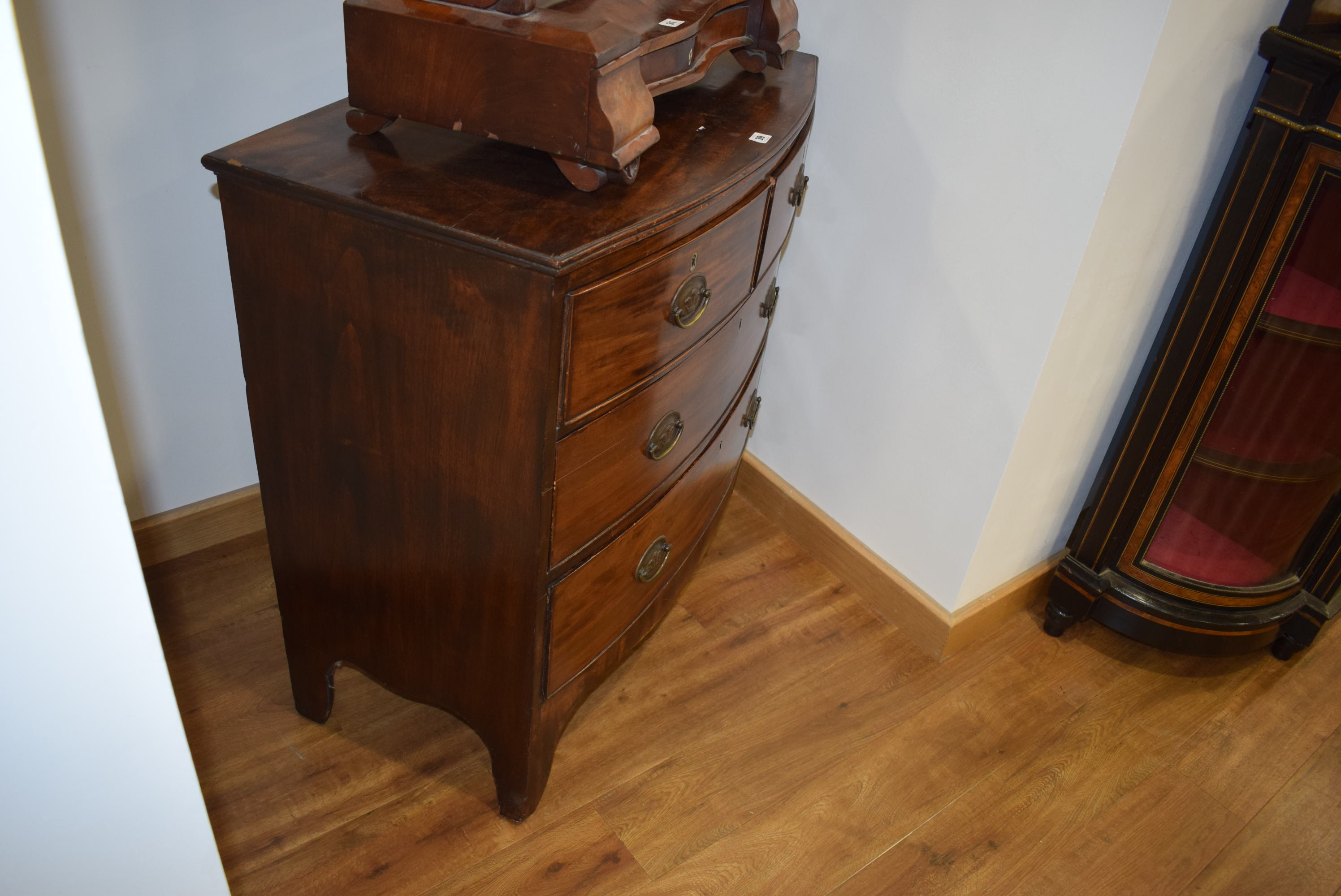 A 19th century mahogany bow fronted chest of two over two drawers on splayed feet, w. - Image 18 of 18