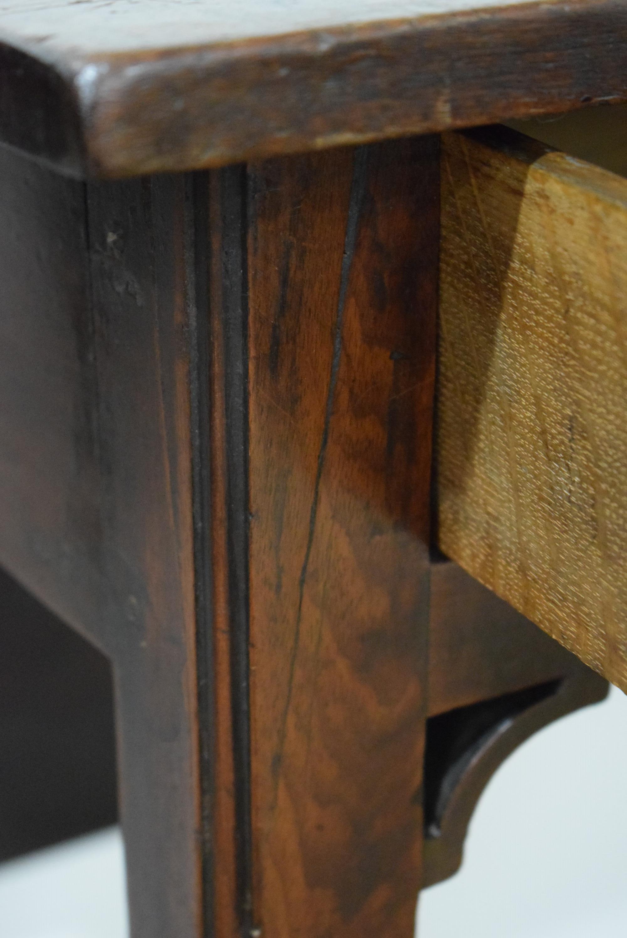 An 18th century Cuban mahogany side/tea table, the folding surface over a single frieze drawer, - Image 16 of 26