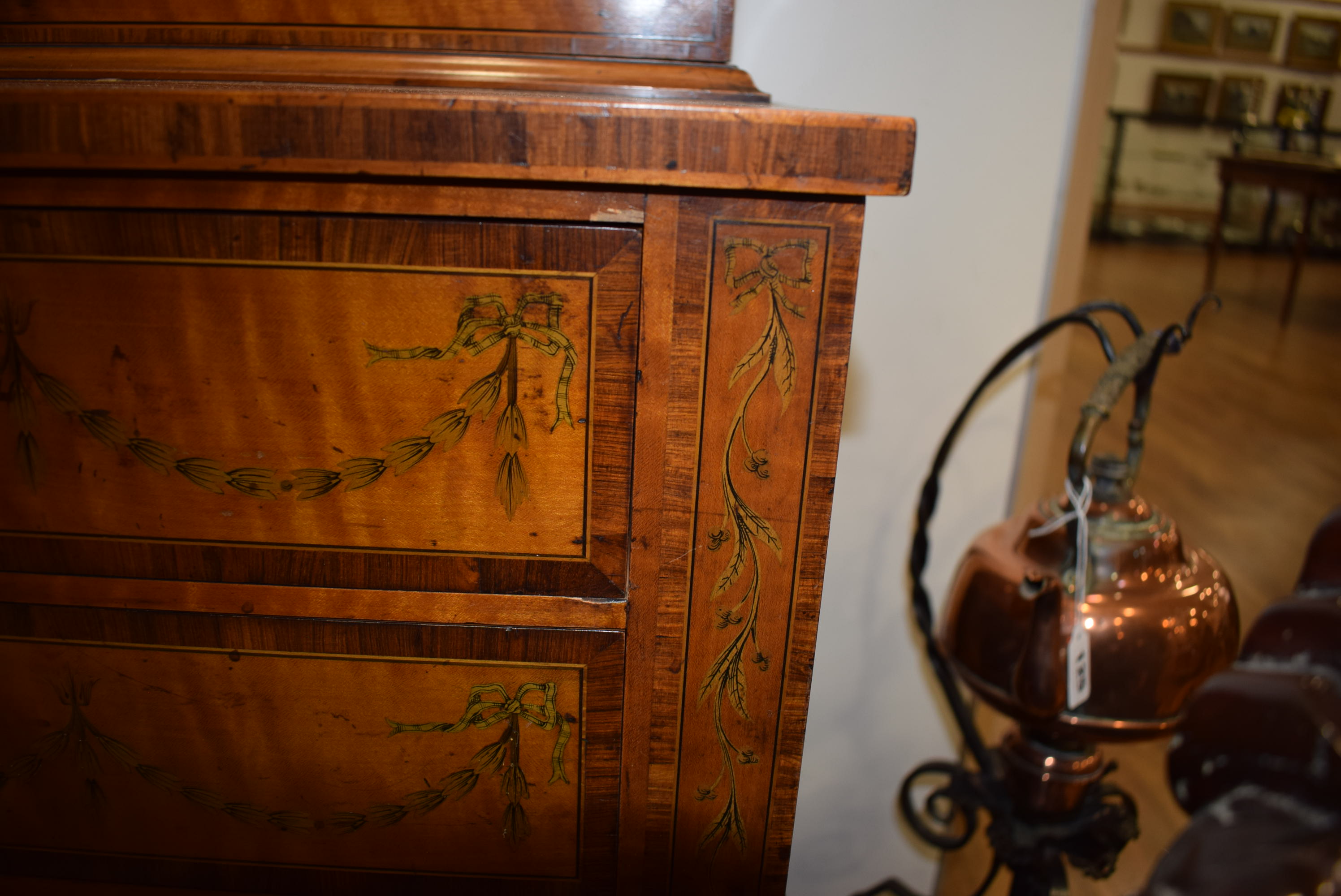 A late 19th century Sheraton Revival cabinet on stand by Edwards & Roberts, - Image 23 of 31