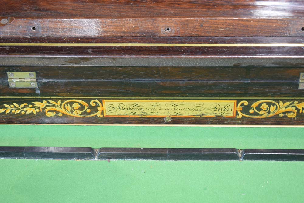 A Regency rosewood and brass mounted secretaire cabinet, later converted from a piano by Henderson, - Image 7 of 8