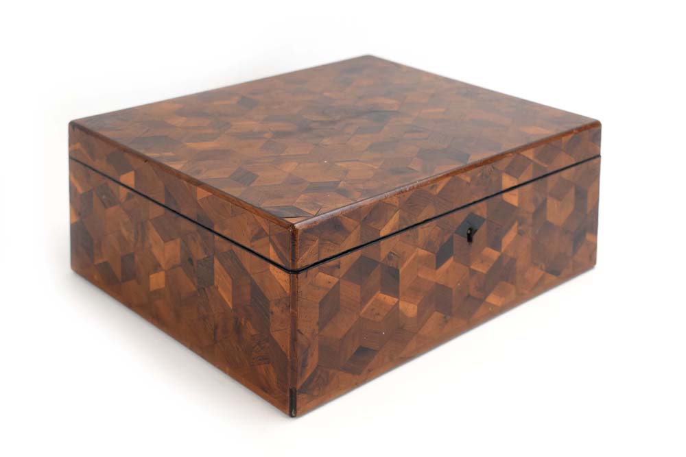 A 19th century marquetry box, w.