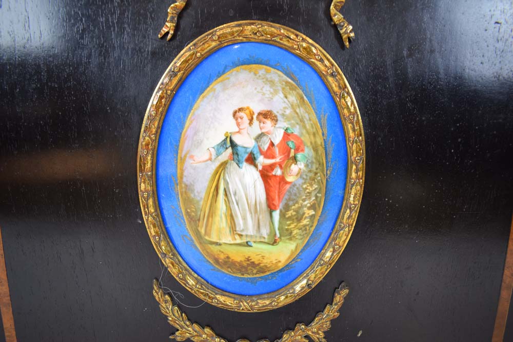 A Victorian ebonised, walnut crossbanded and gilt metal mounted credenza, - Image 3 of 12