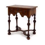 A William & Mary, and later walnut and crossbanded child's lowboy,