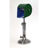 An early 20th century 'bankers' desk lamp, gas powered,