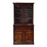 A 19th century mahogany secretaire bookcase,