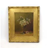 L.. Swanell (20th century), Still life, vase of flowers, signed and dated 1884, oil on canvas, 35.