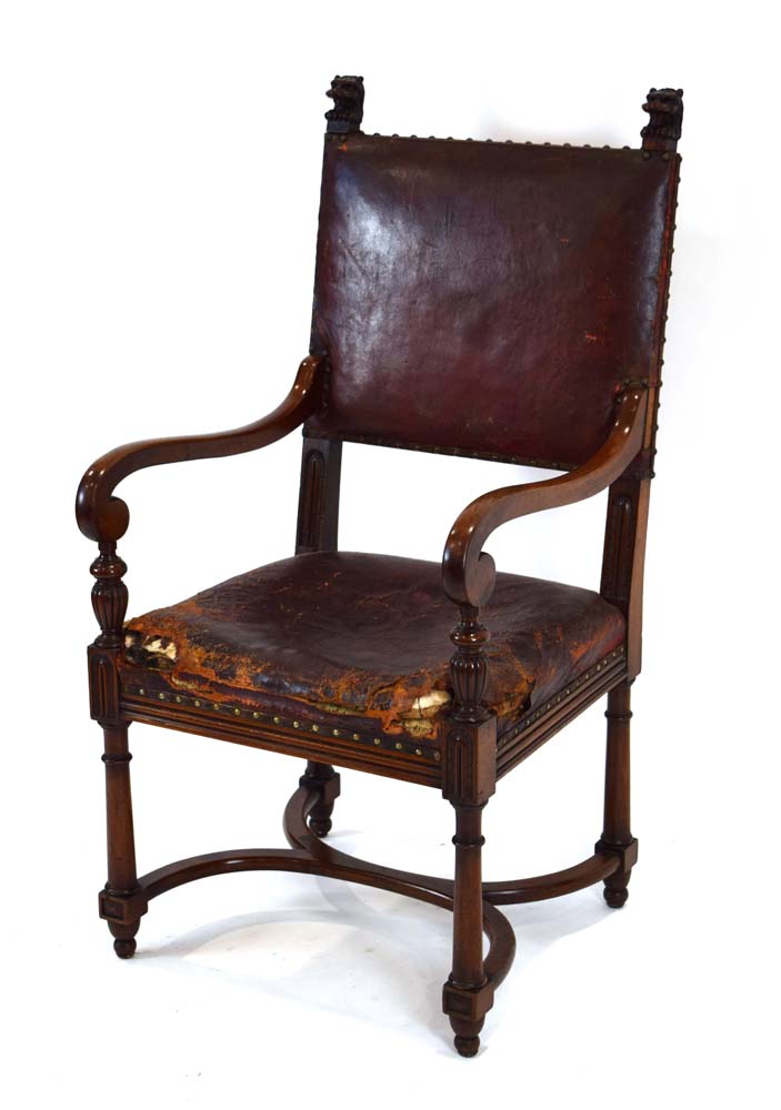 An early 19th century mahogany library chair, - Image 2 of 4