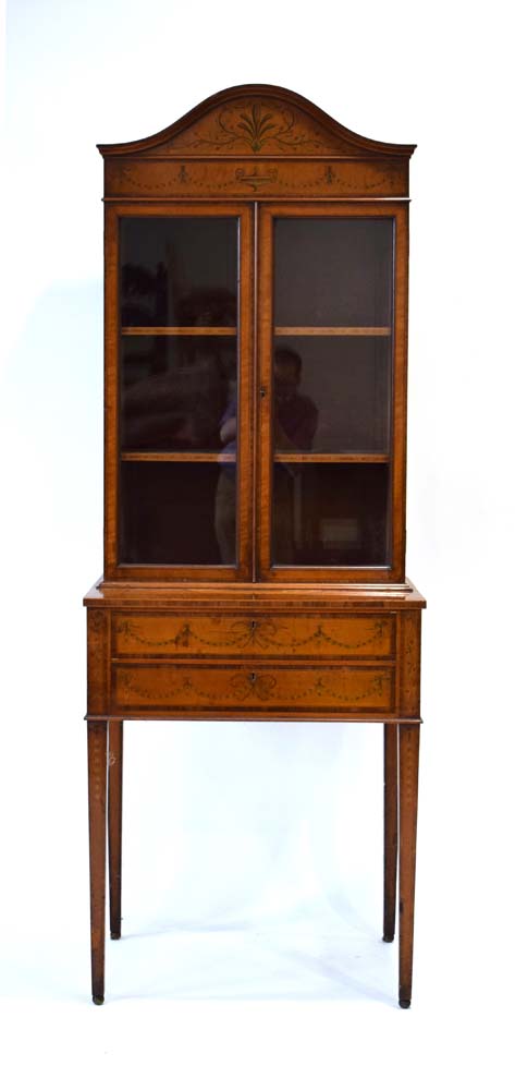 A late 19th century Sheraton Revival cabinet on stand by Edwards & Roberts, - Image 3 of 31