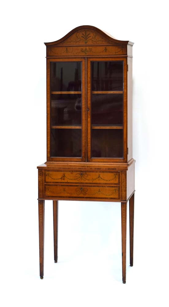 A late 19th century Sheraton Revival cabinet on stand by Edwards & Roberts, - Image 2 of 31