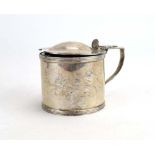 A George III silver mustard of cylindrical form, maker SM, London 1781,