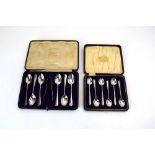 A cased set of six silver teaspoons, Hukin & Heath, Birmingham 1925,