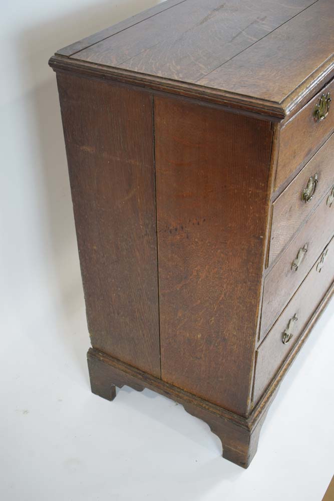 A 19th century oak chest of two short and three long graduated drawers on shaped bracket feet, w. - Image 4 of 13