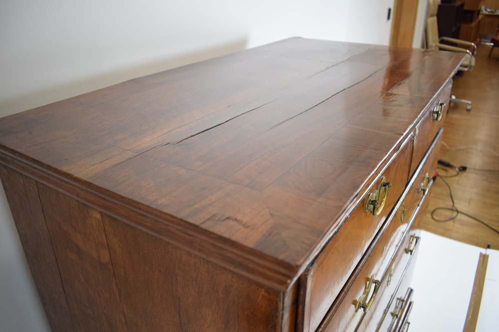 A George II walnut, oak and crossbanded chest on stand, - Image 6 of 11