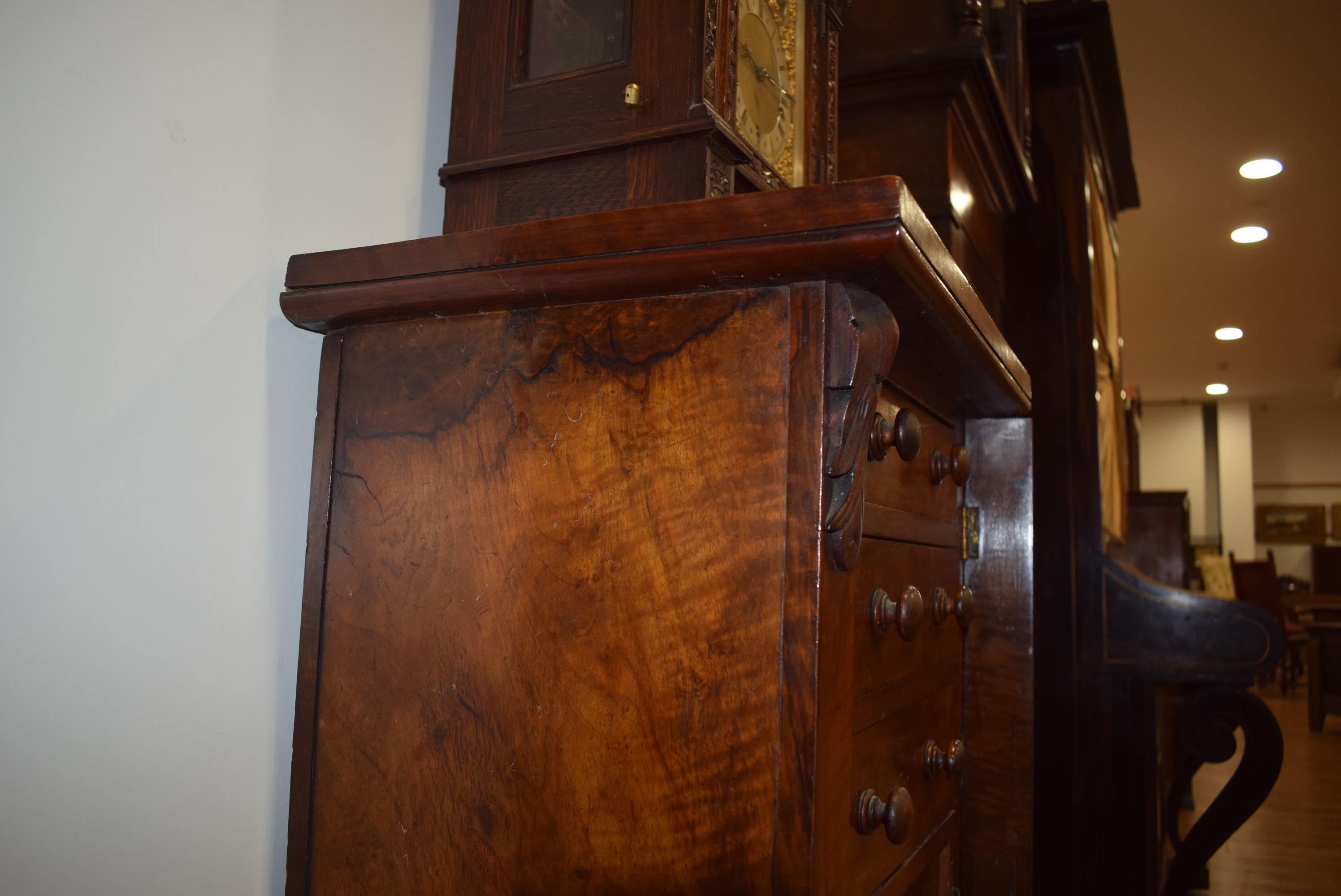 A Victorian walnut 'Wellington' chest, the seven graduated drawers flanked by a pair of columns, - Image 17 of 23